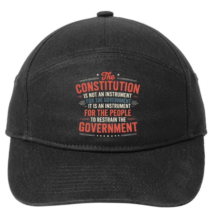 The Constitution Is An Instrument Hands Off 7-Panel Snapback Hat