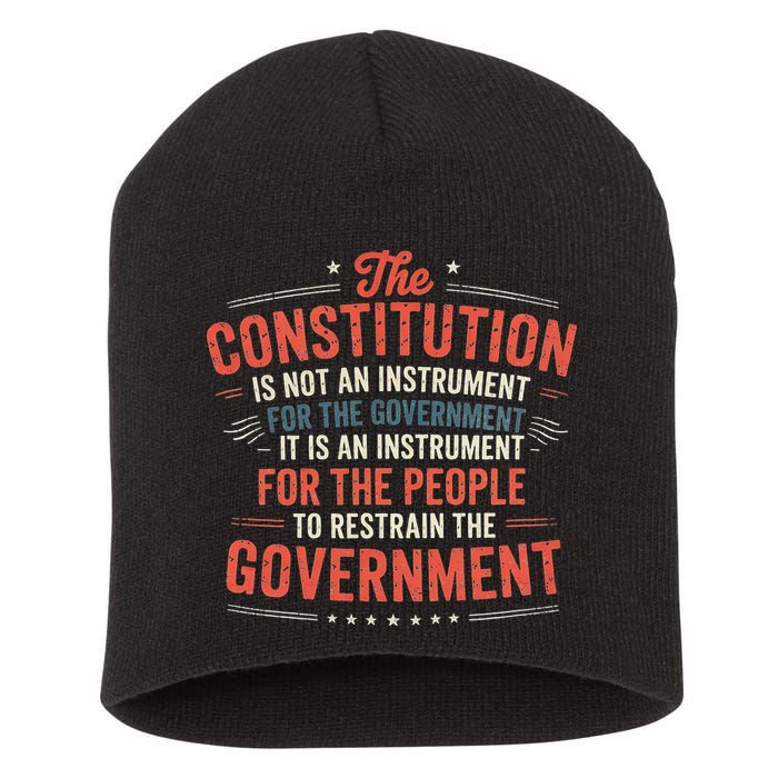 The Constitution Is An Instrument Hands Off Short Acrylic Beanie