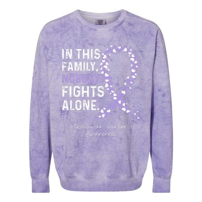 Testicular Cancer In This Family Nobody Fights Alone Colorblast Crewneck Sweatshirt