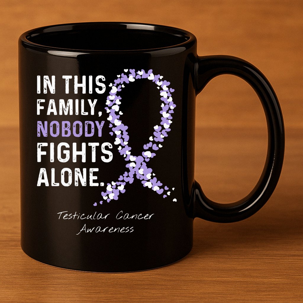 Testicular Cancer In This Family Nobody Fights Alone 11oz C Handle Ceramic Mug