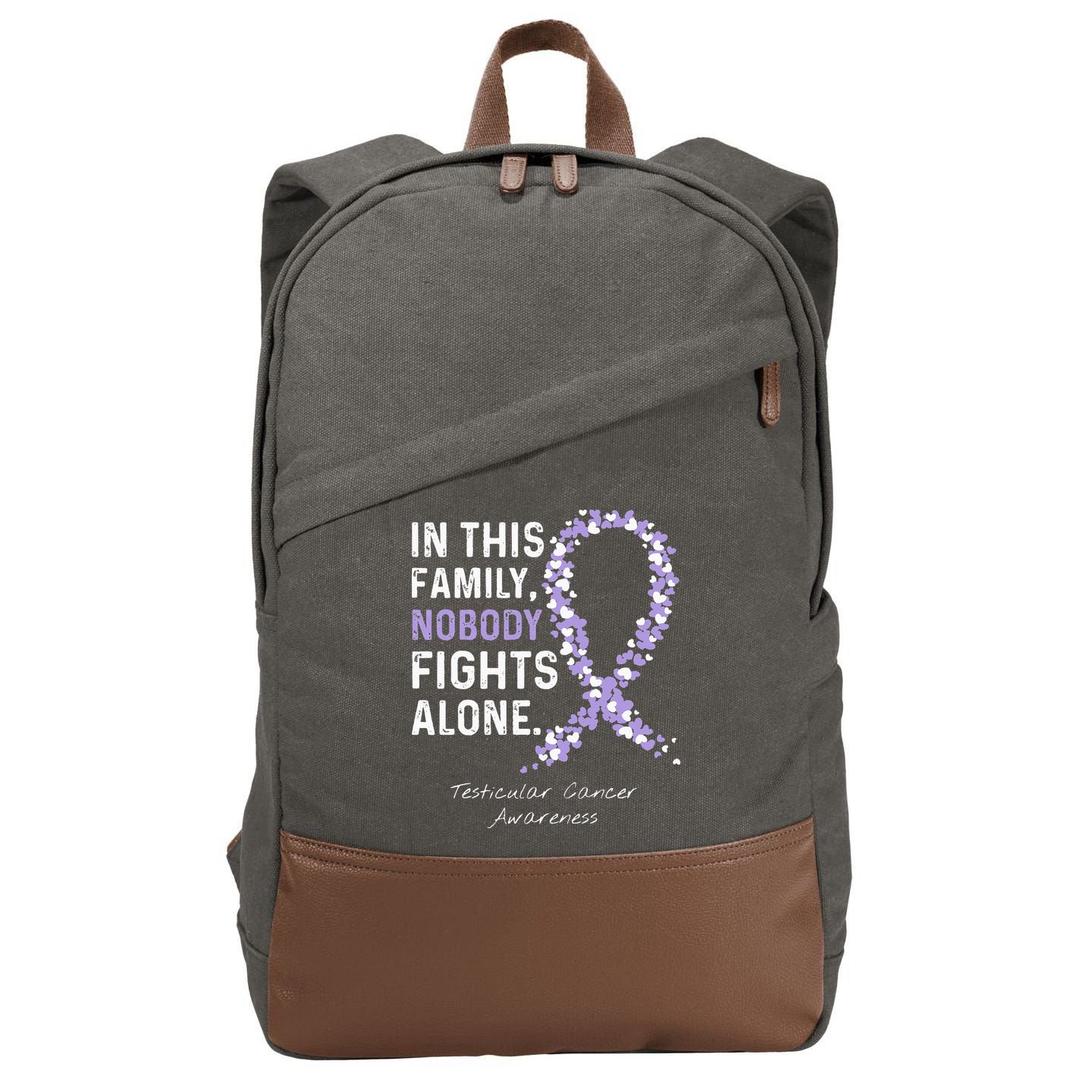 Testicular Cancer In This Family Nobody Fights Alone Cotton Canvas Backpack