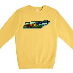 Tennessee Cartoon Illustration Premium Crewneck Sweatshirt