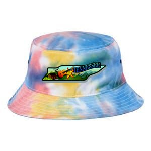 Tennessee Cartoon Illustration Tie Dye Newport Bucket Hat