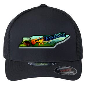 Tennessee Cartoon Illustration Flexfit Unipanel Trucker Cap