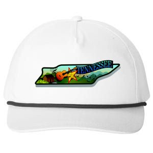 Tennessee Cartoon Illustration Snapback Five-Panel Rope Hat