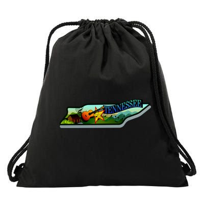 Tennessee Cartoon Illustration Drawstring Bag