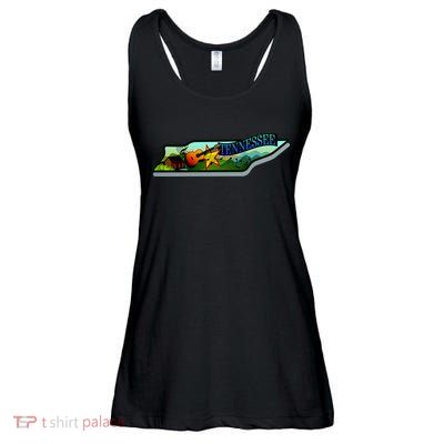Tennessee Cartoon Illustration Ladies Essential Flowy Tank