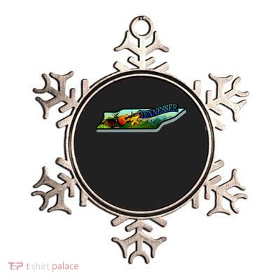 Tennessee Cartoon Illustration Metallic Star Ornament
