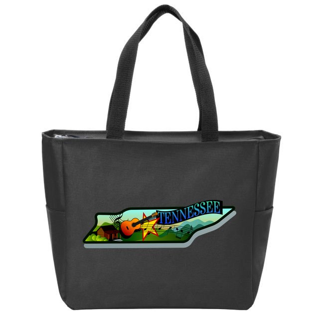 Tennessee Cartoon Illustration Zip Tote Bag