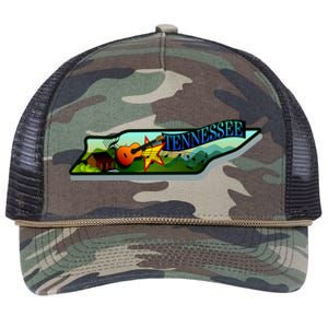 Tennessee Cartoon Illustration Retro Rope Trucker Hat Cap