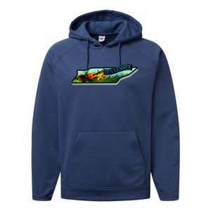 Tennessee Cartoon Illustration Performance Fleece Hoodie