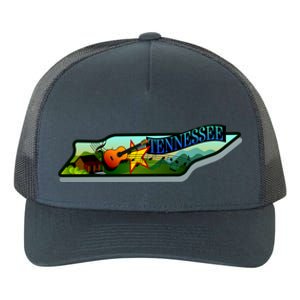 Tennessee Cartoon Illustration Yupoong Adult 5-Panel Trucker Hat