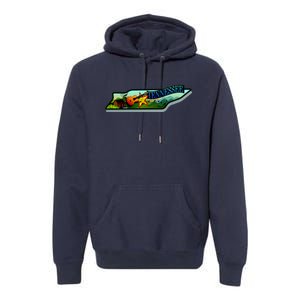 Tennessee Cartoon Illustration Premium Hoodie