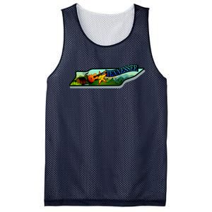 Tennessee Cartoon Illustration Mesh Reversible Basketball Jersey Tank