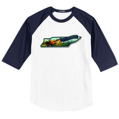 Tennessee Cartoon Illustration Baseball Sleeve Shirt