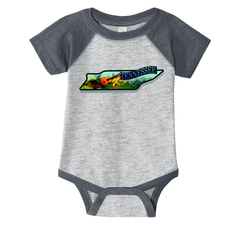 Tennessee Cartoon Illustration Infant Baby Jersey Bodysuit