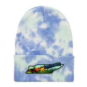 Tennessee Cartoon Illustration Tie Dye 12in Knit Beanie