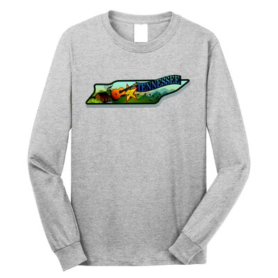 Tennessee Cartoon Illustration Long Sleeve Shirt