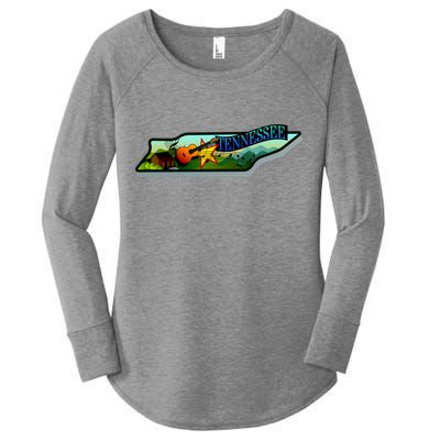 Tennessee Cartoon Illustration Women's Perfect Tri Tunic Long Sleeve Shirt