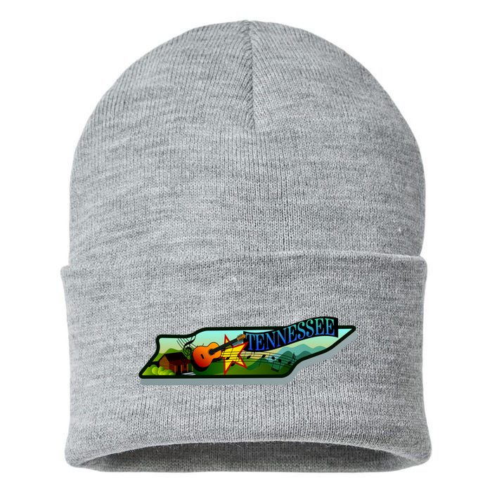 Tennessee Cartoon Illustration Sustainable Knit Beanie