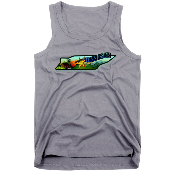 Tennessee Cartoon Illustration Tank Top