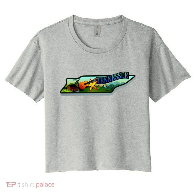 Tennessee Cartoon Illustration Crop Top