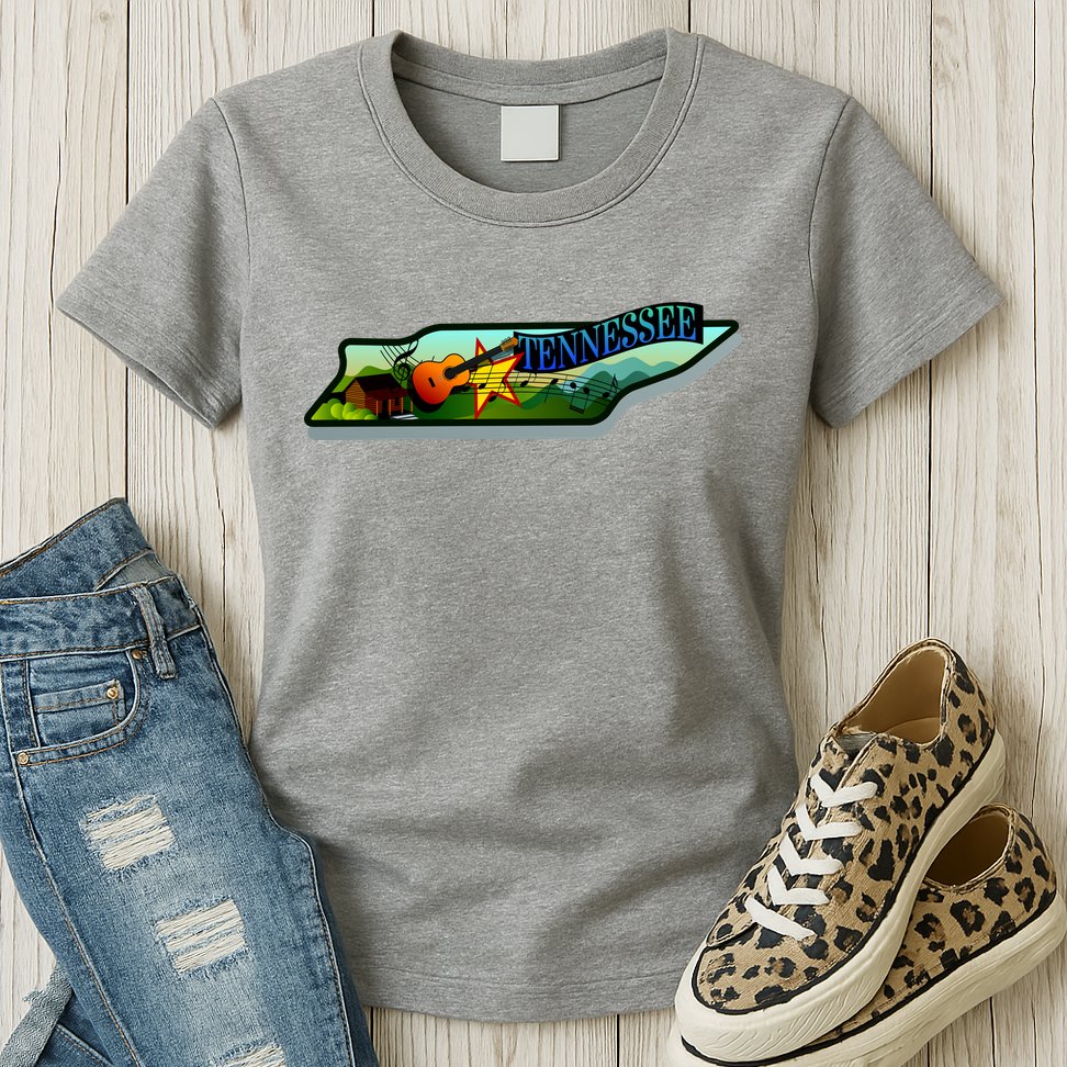 Tennessee Cartoon Illustration Womens T-Shirt
