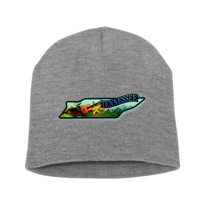 Tennessee Cartoon Illustration Short Acrylic Beanie