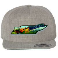 Tennessee Cartoon Illustration Wool Snapback Cap