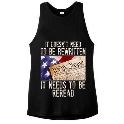 The Constitution It Doesnt Need To Be Rewritten It Needs To Be Reread Ladies PosiCharge Tri-Blend Wicking Tank