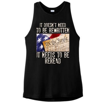 The Constitution It Doesnt Need To Be Rewritten It Needs To Be Reread Ladies PosiCharge Tri-Blend Wicking Tank