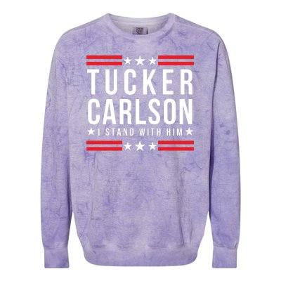 Tucker Carlson I Stand With Him, Men Women, I Stand With Tucker Carlson Colorblast Crewneck Sweatshirt