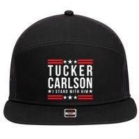 Tucker Carlson I Stand With Him, Men Women, I Stand With Tucker Carlson 7 Panel Mesh Trucker Snapback Hat