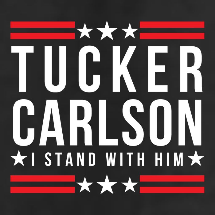 Tucker Carlson I Stand With Him, Men Women, I Stand With Tucker Carlson 7 Panel Mesh Trucker Snapback Hat
