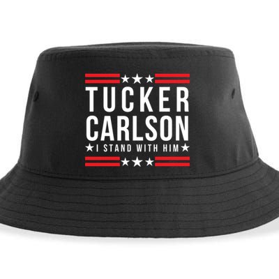 Tucker Carlson I Stand With Him, Men Women, I Stand With Tucker Carlson Sustainable Bucket Hat