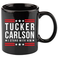 Tucker Carlson I Stand With Him, Men Women, I Stand With Tucker Carlson 11oz C Handle Ceramic Mug