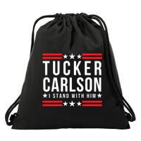 Tucker Carlson I Stand With Him, Men Women, I Stand With Tucker Carlson Drawstring Bag