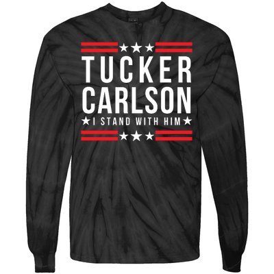 Tucker Carlson I Stand With Him, Men Women, I Stand With Tucker Carlson Tie-Dye Long Sleeve Shirt