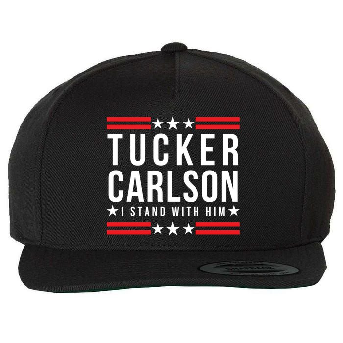Tucker Carlson I Stand With Him, Men Women, I Stand With Tucker Carlson Wool Snapback Cap