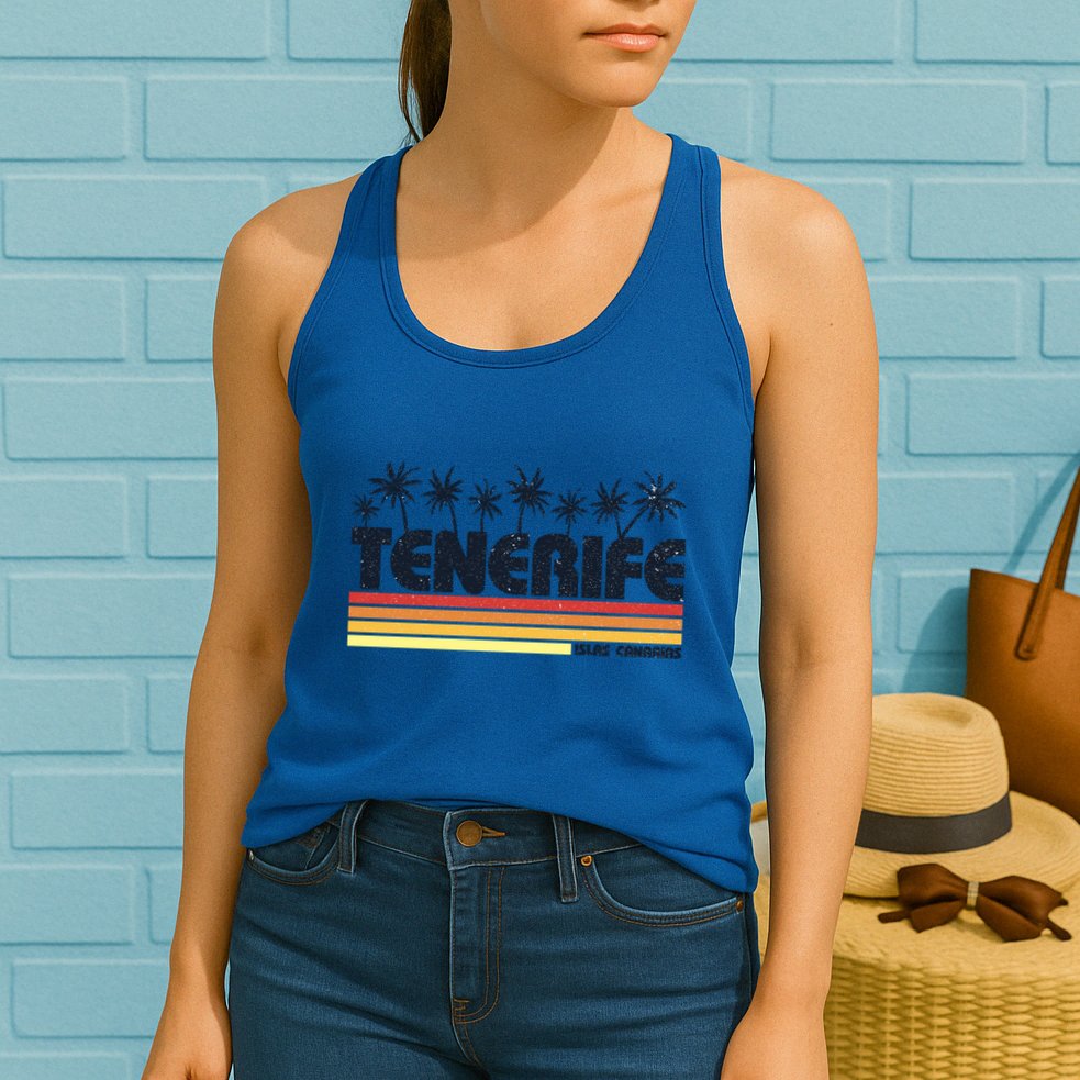 Tenerife Canary Islands Spain Retro Tourism Gift Womens Tank Top