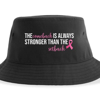 The Comeback Is Always Stronger Than Setback Breast Cancer Sustainable Bucket Hat