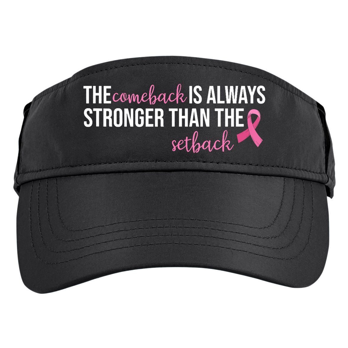 The Comeback Is Always Stronger Than Setback Breast Cancer Adult Drive Performance Visor