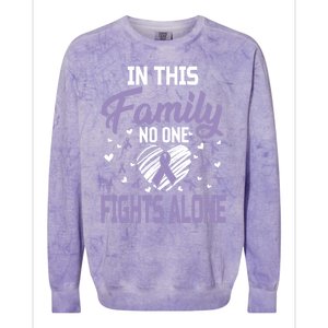 Testicular Cancer In This Family No One Fights Alone Gift Colorblast Crewneck Sweatshirt