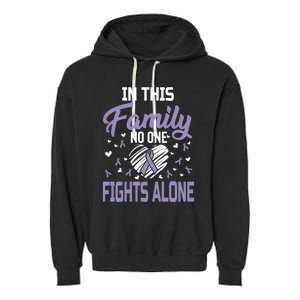 Testicular Cancer In This Family No One Fights Alone Gift Garment-Dyed Fleece Hoodie