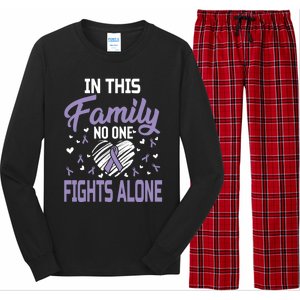 Testicular Cancer In This Family No One Fights Alone Gift Long Sleeve Pajama Set