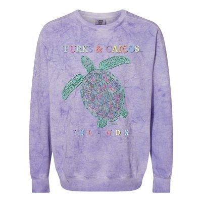 Turks & Caicos Islands Sea Turtle Colorblast Crewneck Sweatshirt