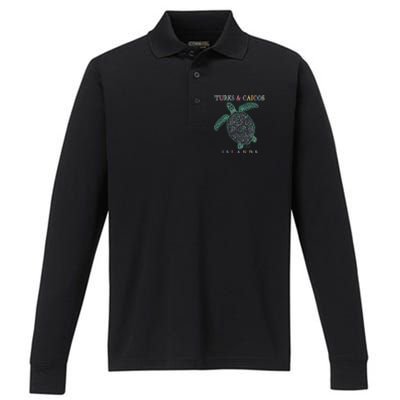 Turks & Caicos Islands Sea Turtle Performance Long Sleeve Polo