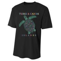 Turks & Caicos Islands Sea Turtle Performance Sprint T-Shirt