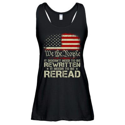 The Constitution It Doesnt Need To Be Rewritten It Needs To Be Reread Ladies Essential Flowy Tank