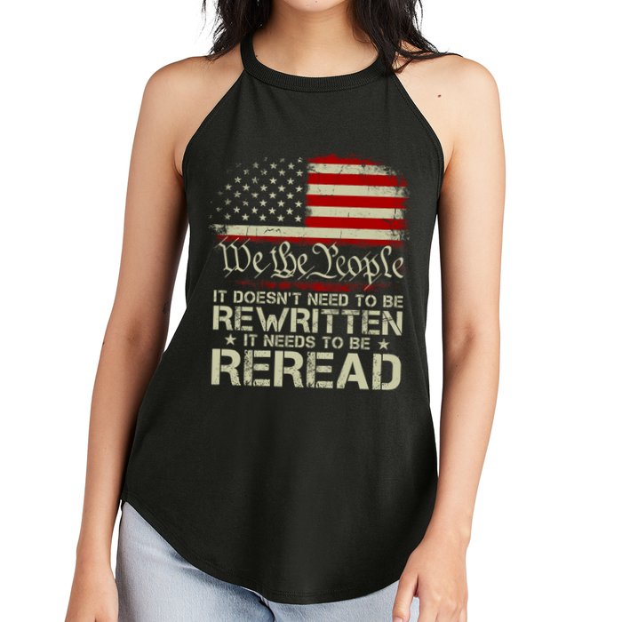 The Constitution It Doesnt Need To Be Rewritten It Needs To Be Reread Women's Perfect Tri Rocker Tank